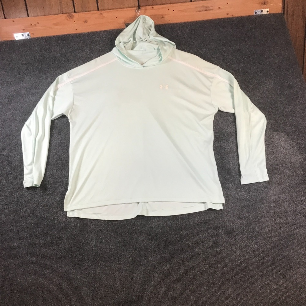 Under Armour Hoodie Womens Large Lime Green Good Tech Twist Pullover 1351977
